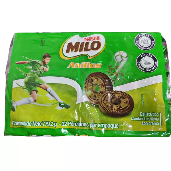 Galletas Milo Anillos Paquete De 32 Unidades