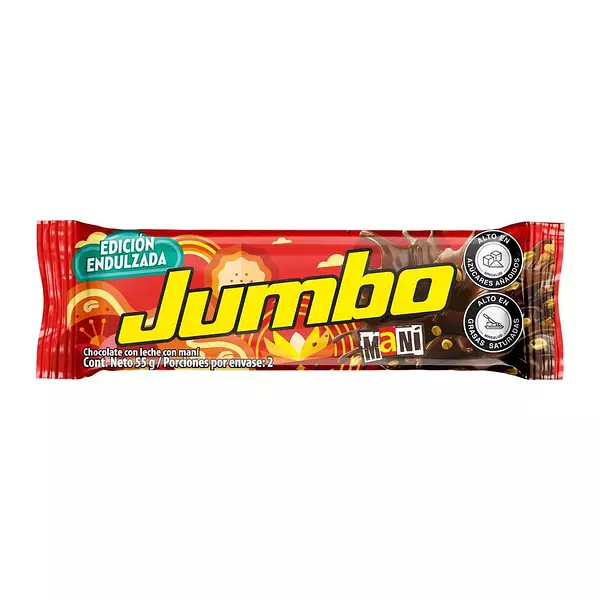 Chocolatina Jet Jumbo Mani De 55g