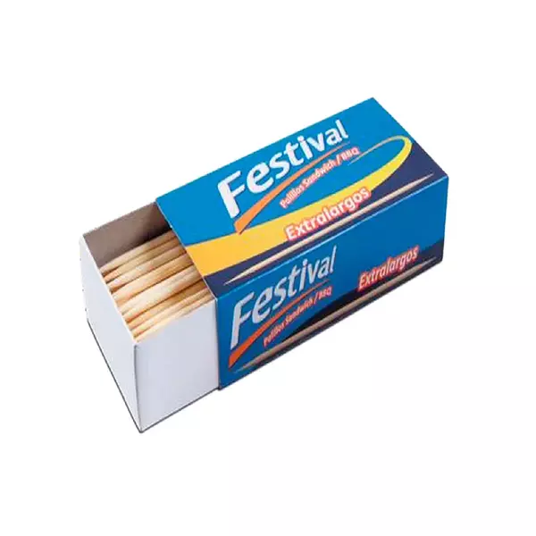 Palillo Festival Bamboo Extralargo Caja X 20 Unidades