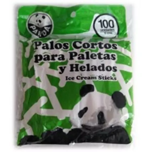 Palo Paleta Panda Corto En Bolsa X 100 Unidades