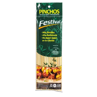 Pinchuzo Festival Bambu 25cm X 100 Unidades
