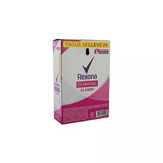Rexona Clinical Classic Mujer Caja De 20 Sobres En Crema