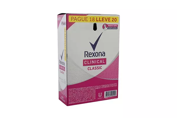 Rexona Clinical Classic Mujer Caja De 20 Sobres En Crema