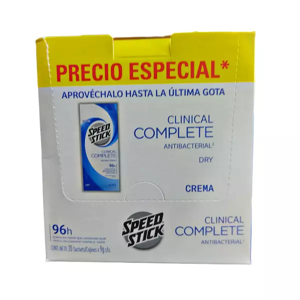 Speed Stick Clinical Complete Crema X 20 Sachets