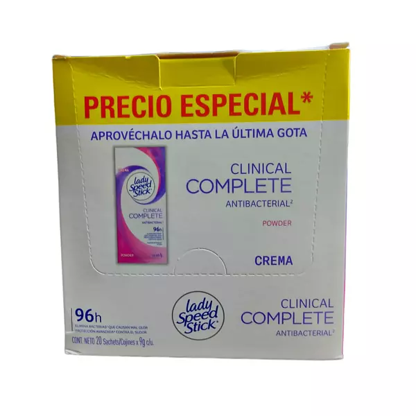 Lady Speed Stick Clinical Complete En Crema X 20 Sachets