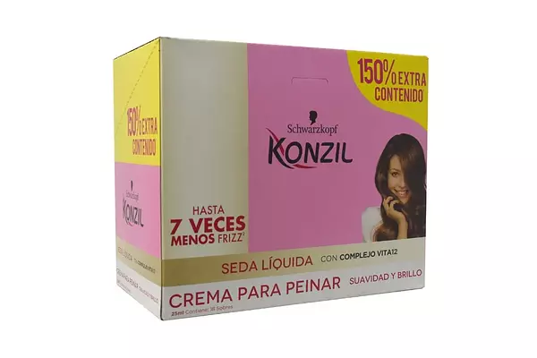 Konzil Crema Para Peinar Seda Liquida Caja X 18 Sachets