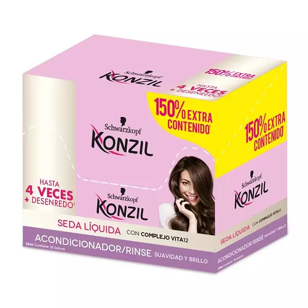 Konzil Acondicionador Seda Liquida Caja X 18 Sobres