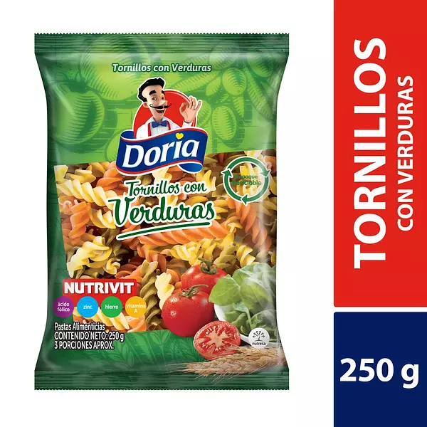 Tornillos Con Verdura Doria X 250g