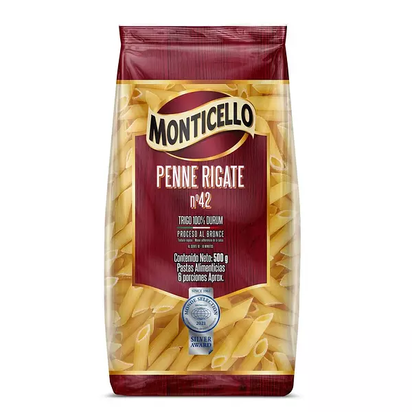 Macarron Monticello Penne Rigate X 500g