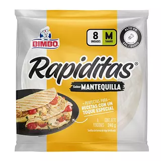 Tortillinas Bimbo Mantequilla M X 8 Unidades