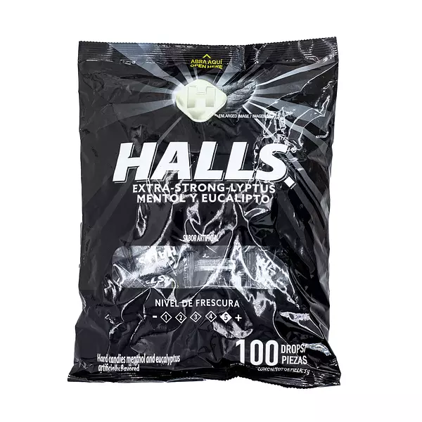 Halls Lyptus Bolsa X 100 Unidades Extra Fuerte