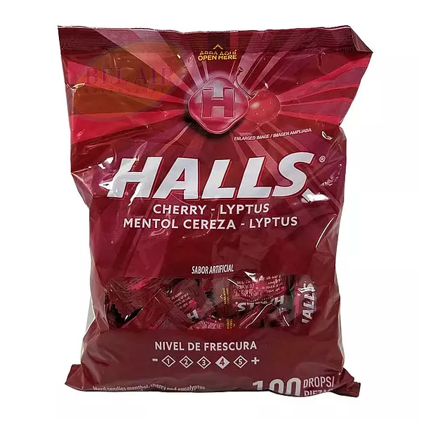 Halls Lyptus Bolsa X 100 Unidades Cereza