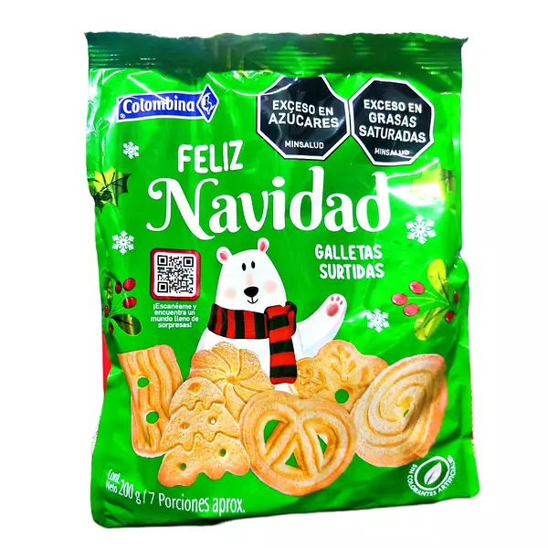 Galletas Feliz Navidad Colombina Bolsa X 200g