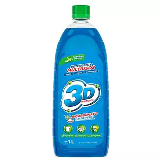 Detergente Multiusos 3d Bicarbonato + Aloe X 1 Litro