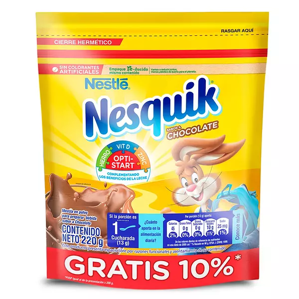 Nesquik Sabor Chocolate X 220g