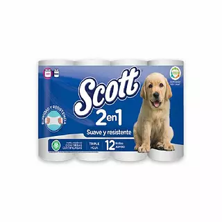 Papel Higienico Scott 2 En 1 X 12 Rollos