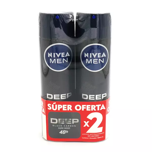 Nivea Men Deep Black Carbon En Aerosol X2 Unidades