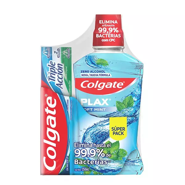 Enjuague Bucal Colgate Plax 250ml Y Crema Dental Colgate