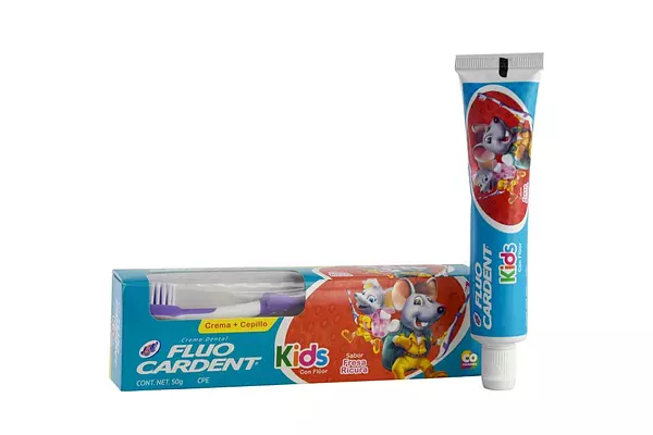 Crema Dental Fluocardent Kids De 50ml + Cepillo