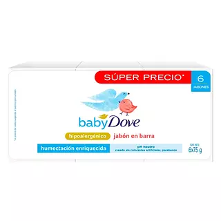 Babydove Hipoalergénico X 6 Unidades De 75g