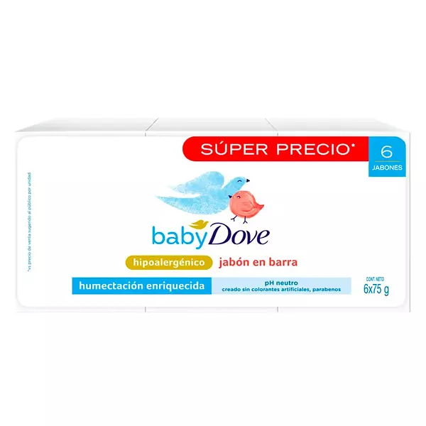 Babydove Hipoalergénico X 6 Unidades De 75g