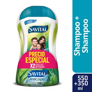 Savital Shampoo Anticaspa X 550ml + Shampoo 350ml