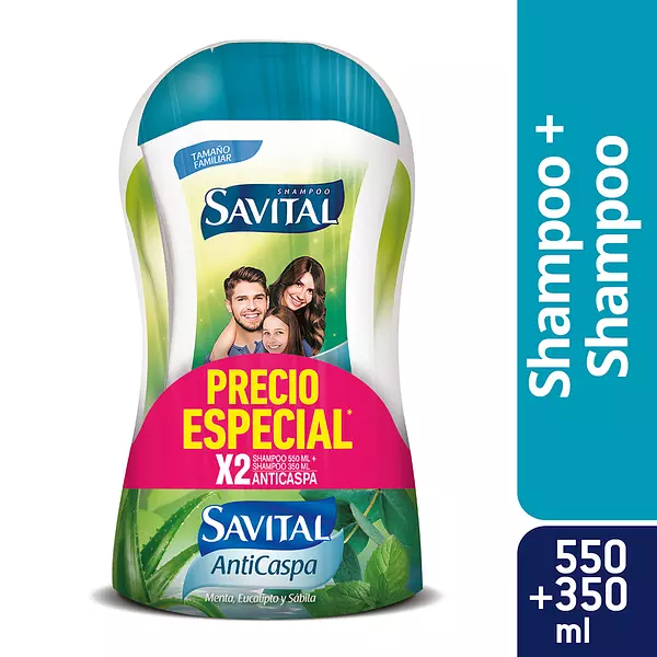 Savital Shampoo Anticaspa X 550ml + Shampoo 350ml