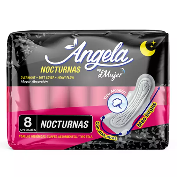 Toallas Angela Nocturnas X8 Unidades