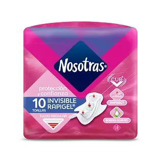 Toallas Nosotras Invisibles Rapigel X 10 Unidadees