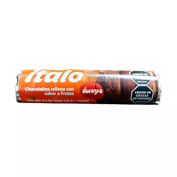 Chocolatina Italo Rellena De Durazno De 24g