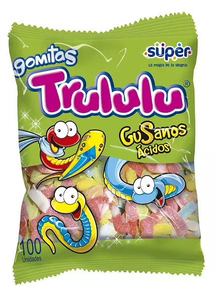 Gomas Trululu Gusanos Acidos X 100 Unidades