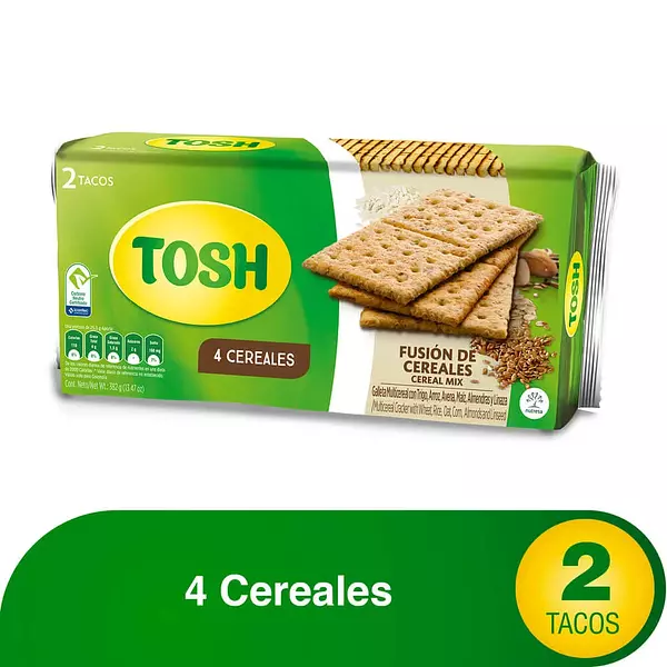 Galletas Tosh Fusion Cereal Paq Taco X 2