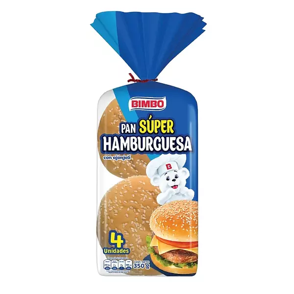 Pan Bimbo Super Hamburguesa X 4 Unidades
