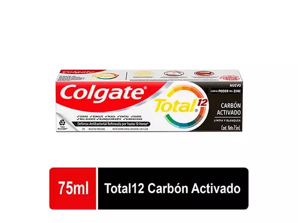 Crema Dental Colgate Total 12 Carbon Activado X 75ml