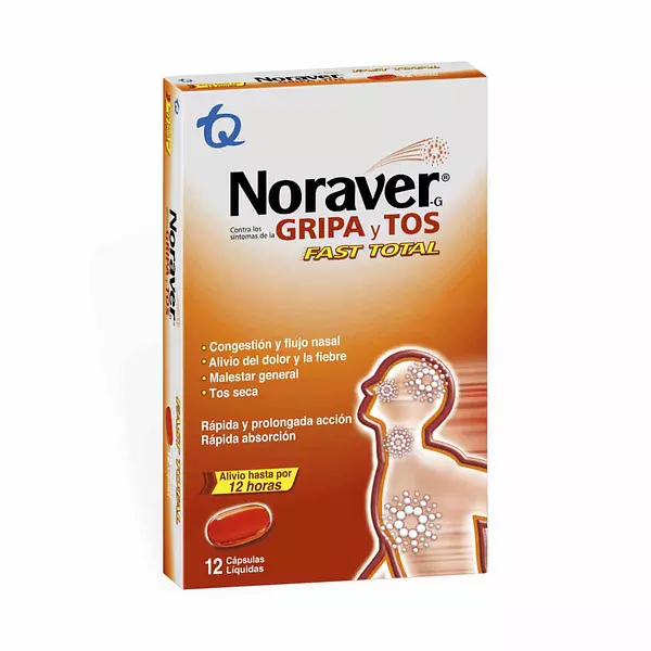 Noraver Gripa Naranja X 12 Tabletas