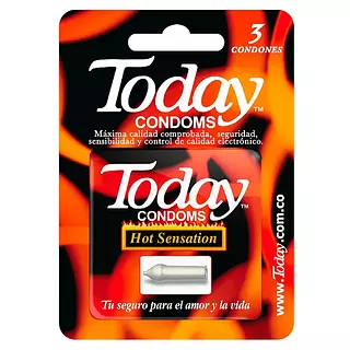Preservativos Today Hot Sensation X 3 Unidades