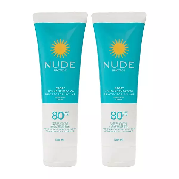 Protector Nude Sport 80fps De 120ml X 2 Unidades