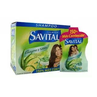 Shampoo Savital Colágeno Y Sábila De 25ml X 20 Unidades