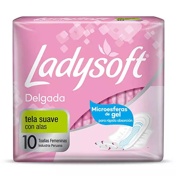 Toallas Higiénicas Ladysoft Delgada Con Alas X 10 Unidades