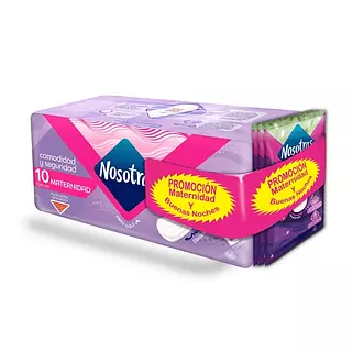 Toallas Nosotras Maternidad X 10 Unidades