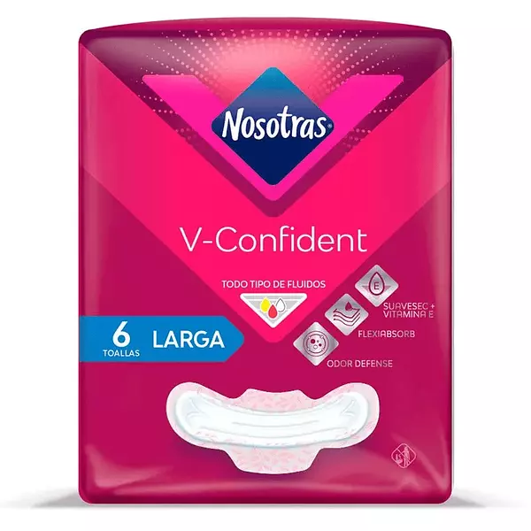 Toallas Nosotras V-Confident Larga X 6 Unidades