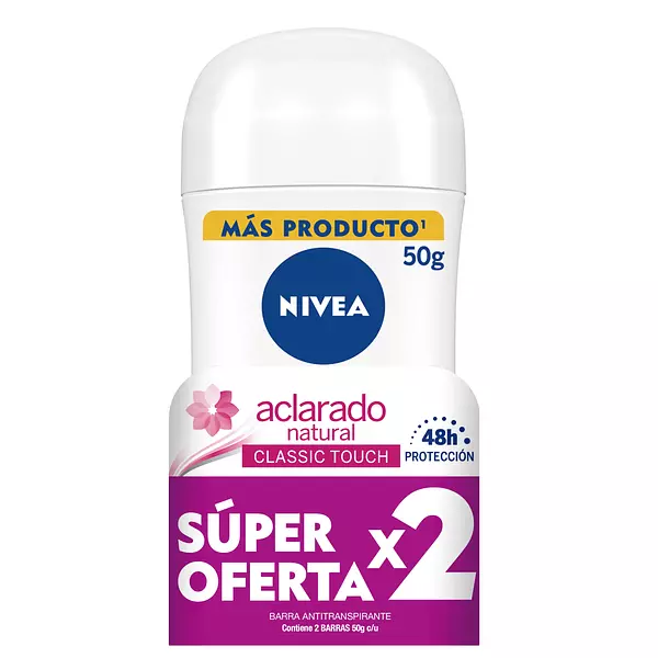 Desodorante Nivea Aclarado Natural Barra De 50g X 2 Unid