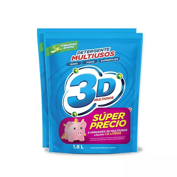 3d Liquido Multiusos X 1800ml X 2 Unidades