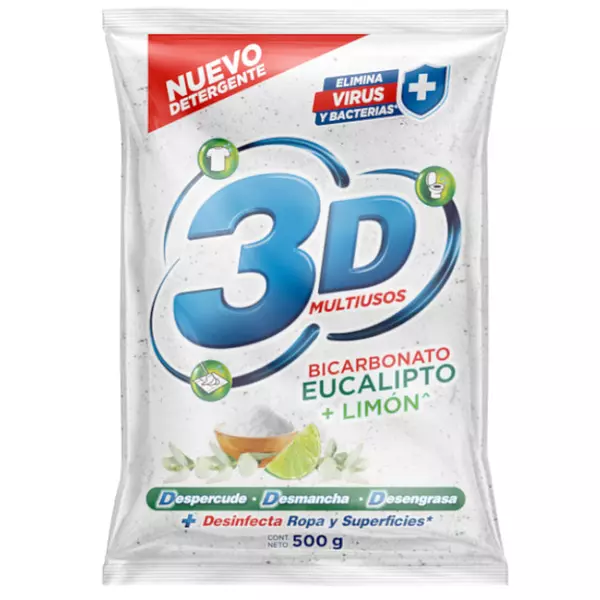 3d Multiusos Blanco Eucalipto Jabón En Polvo De 500gr