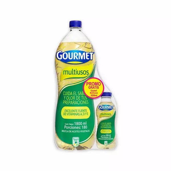 Aceite Gourmet Multiusos X 1800ml + Aceite Gourmet X 200ml