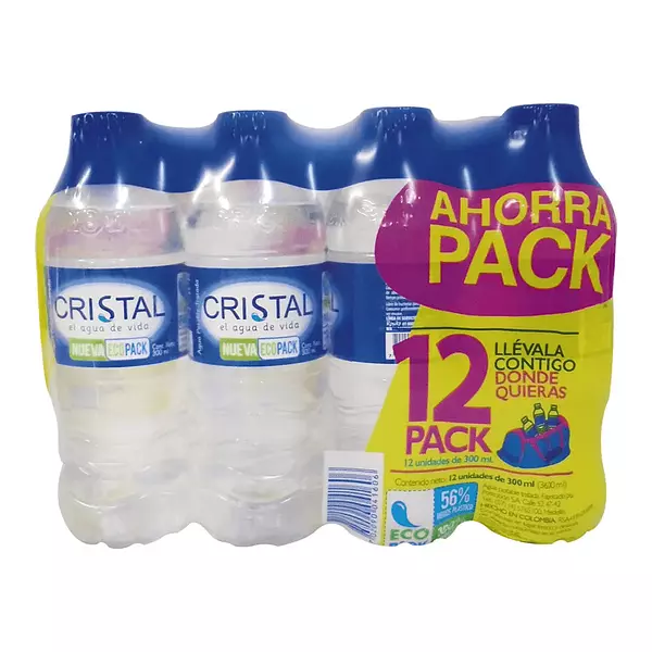 Agua Cristal Botella X 300ml X 12 Unidades