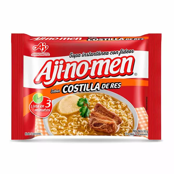 Sopa Instantánea De Costilla De Res Ají-No-Men X 80g