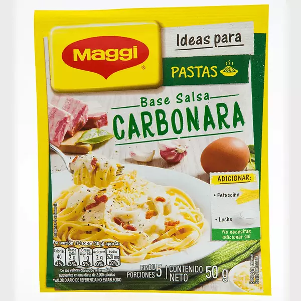 Base Salsa Maggi Para Pastas Carbonara X 50g