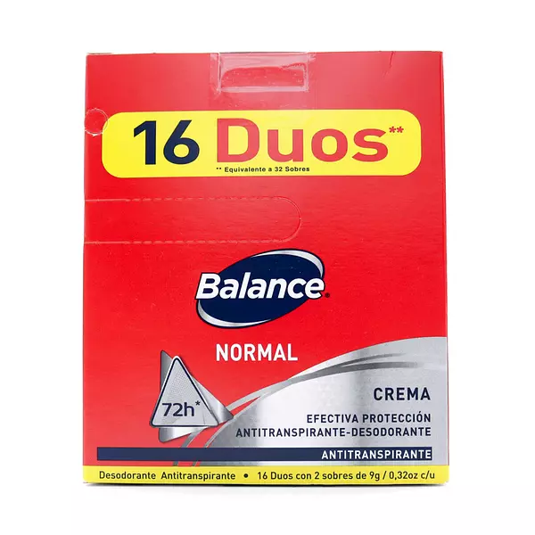 Balance Crema Men Protec De 8g X 16 Duos