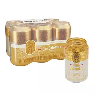 Cerveza Club Colombia Dorada Lata X 6 Unidades